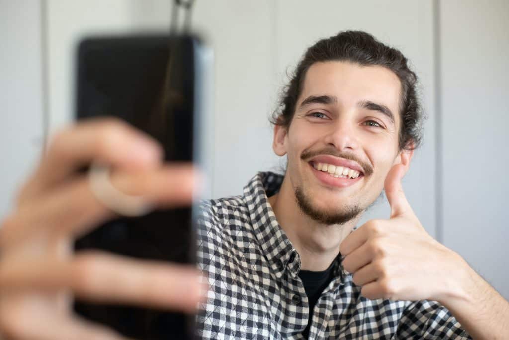 Man posing for a livestream